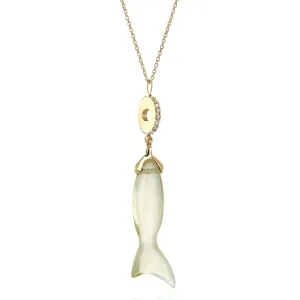 Natural Citrine Fish Necklace