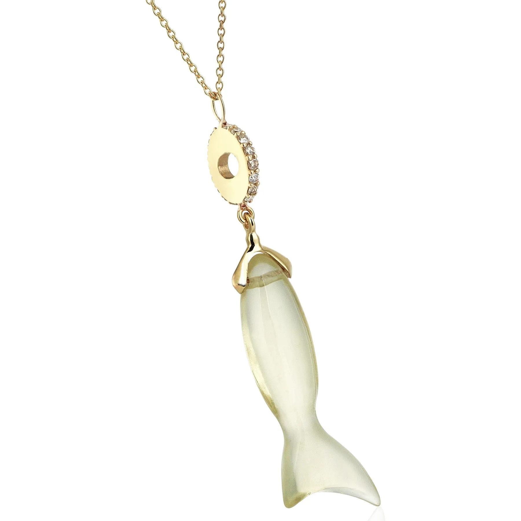 Natural Citrine Fish Necklace