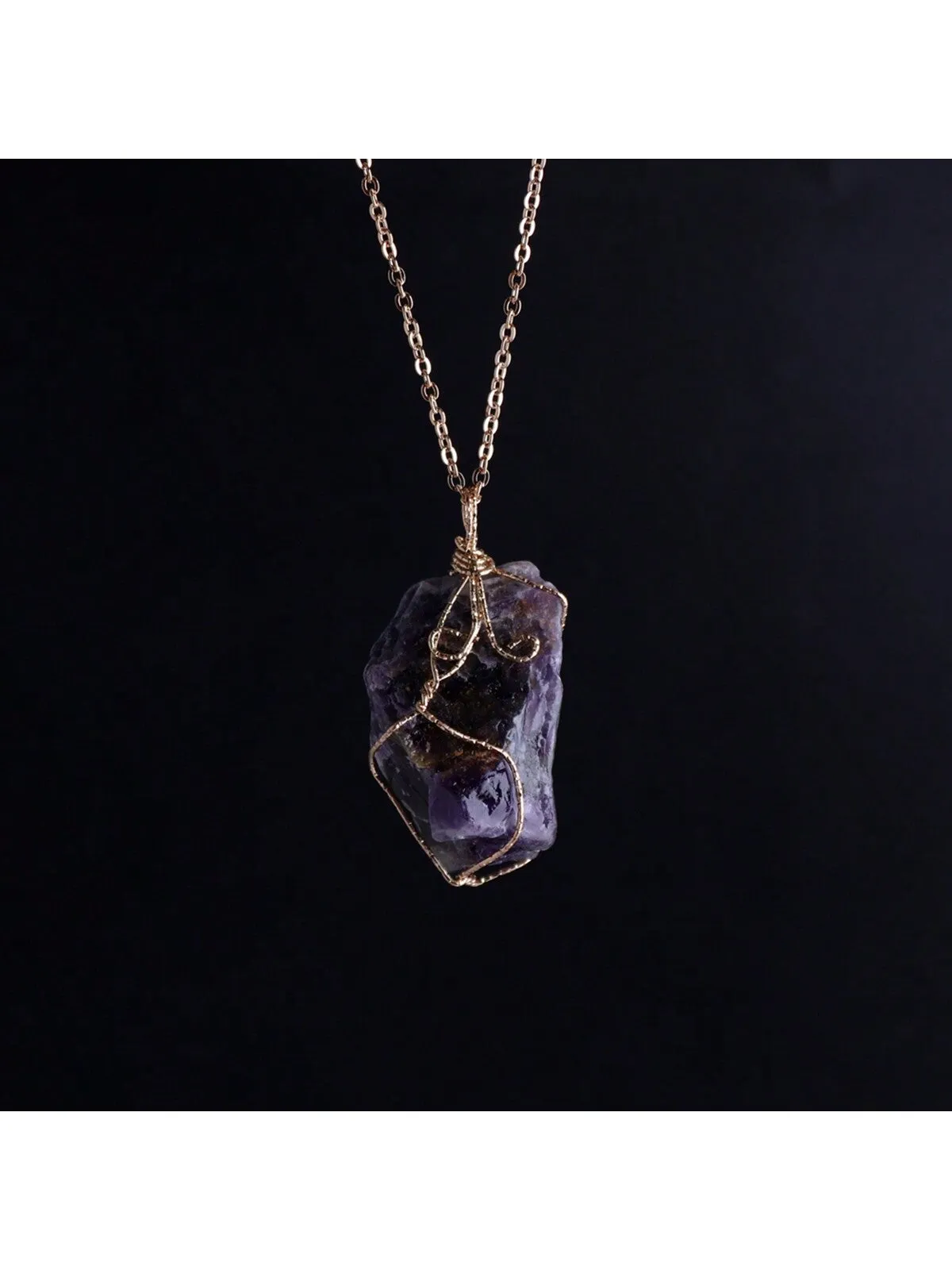 Natural Raw Stone Pendant Necklace