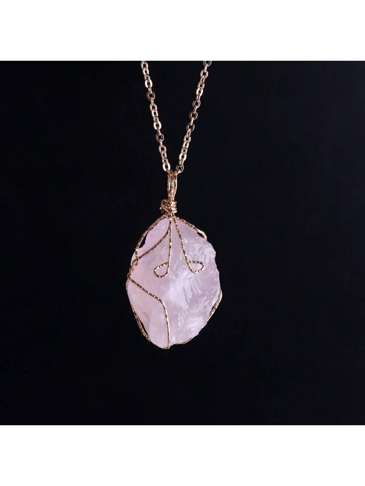 Natural Raw Stone Pendant Necklace