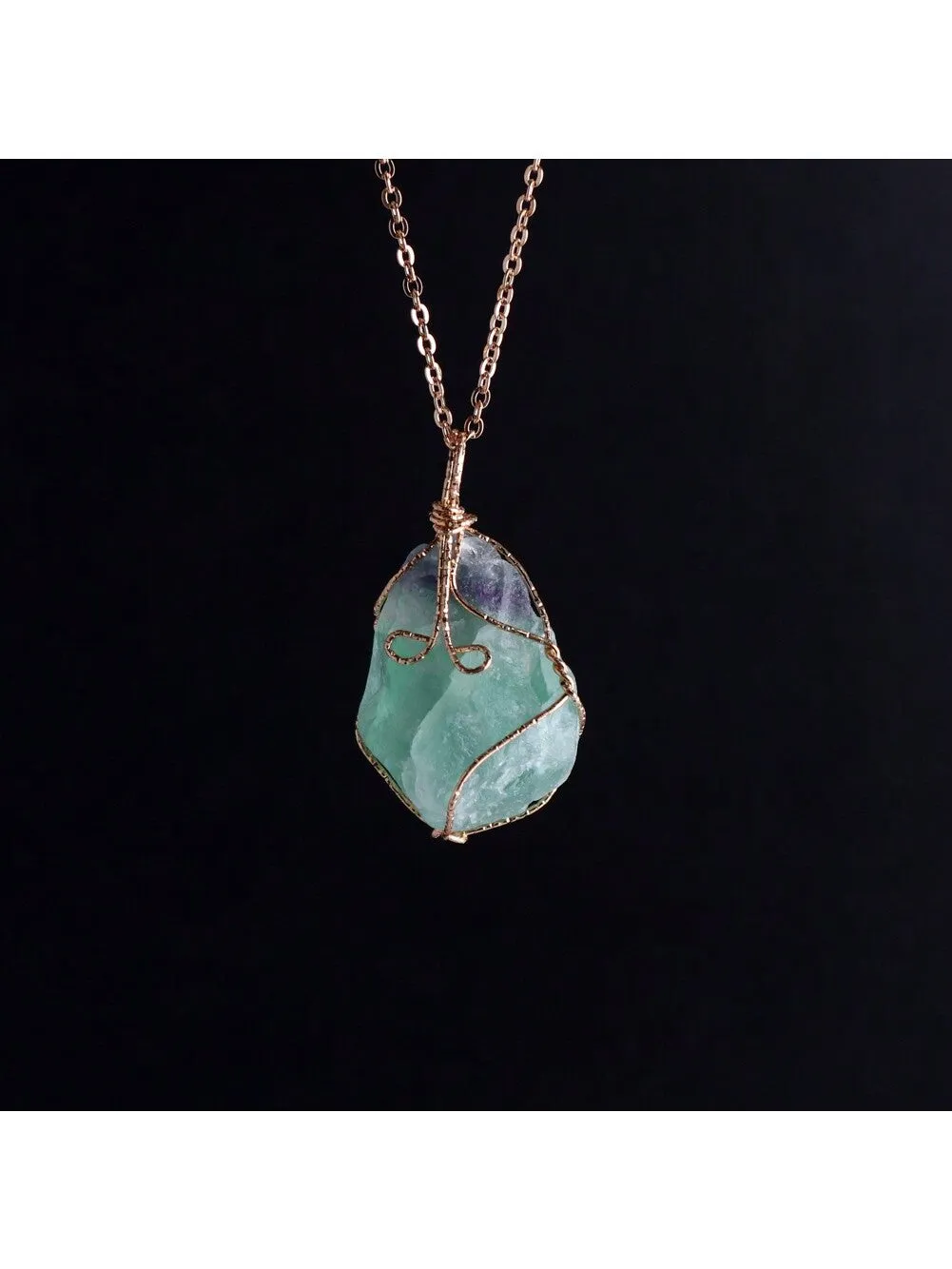 Natural Raw Stone Pendant Necklace