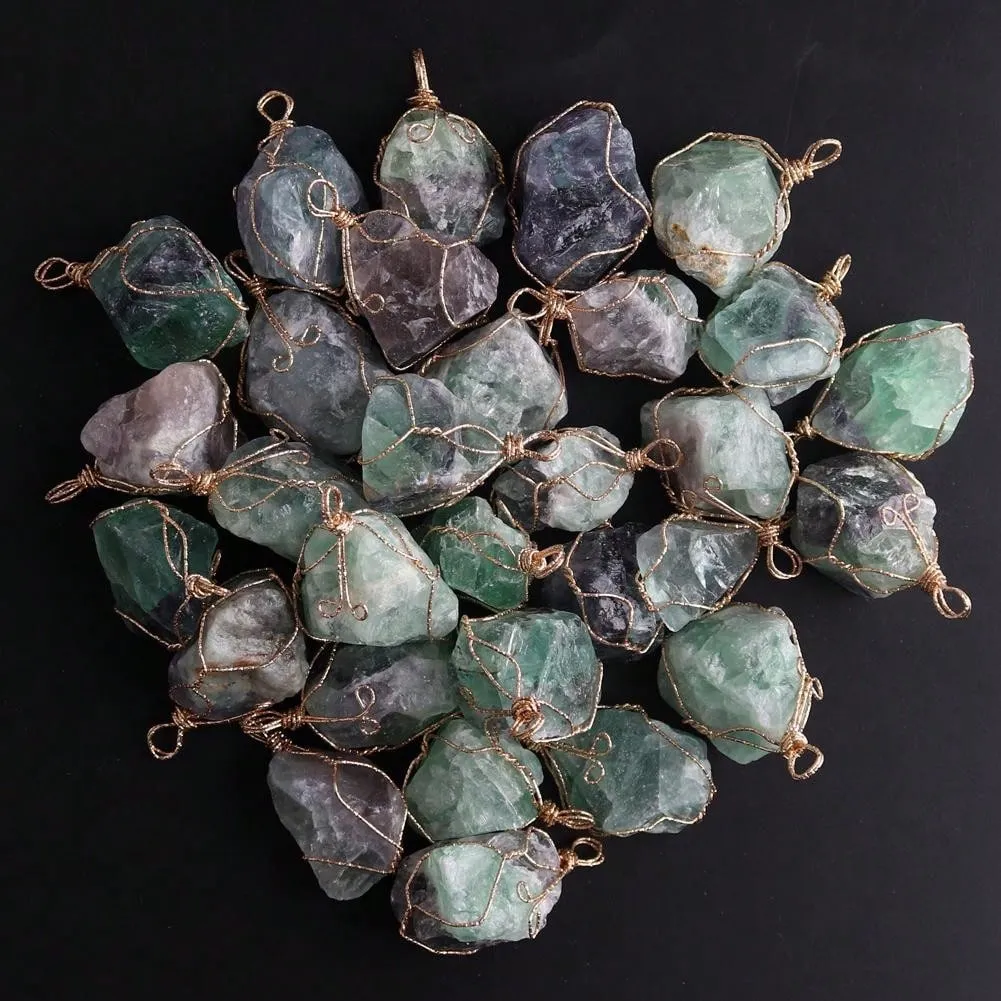Natural Raw Stone Pendant Necklace