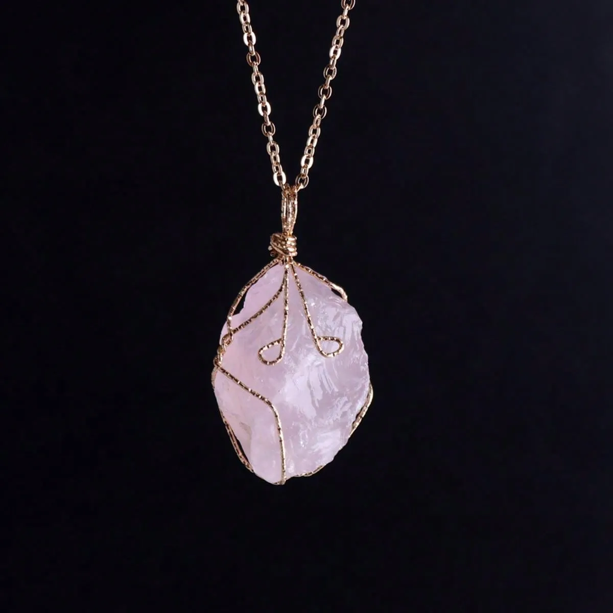 Natural Raw Stone Pendant Necklace