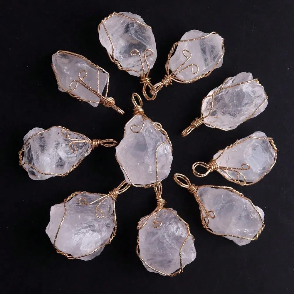 Natural Raw Stone Pendant Necklace
