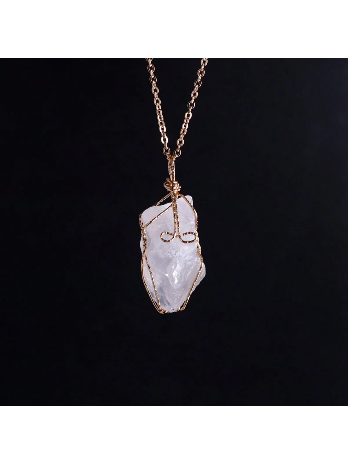 Natural Raw Stone Pendant Necklace