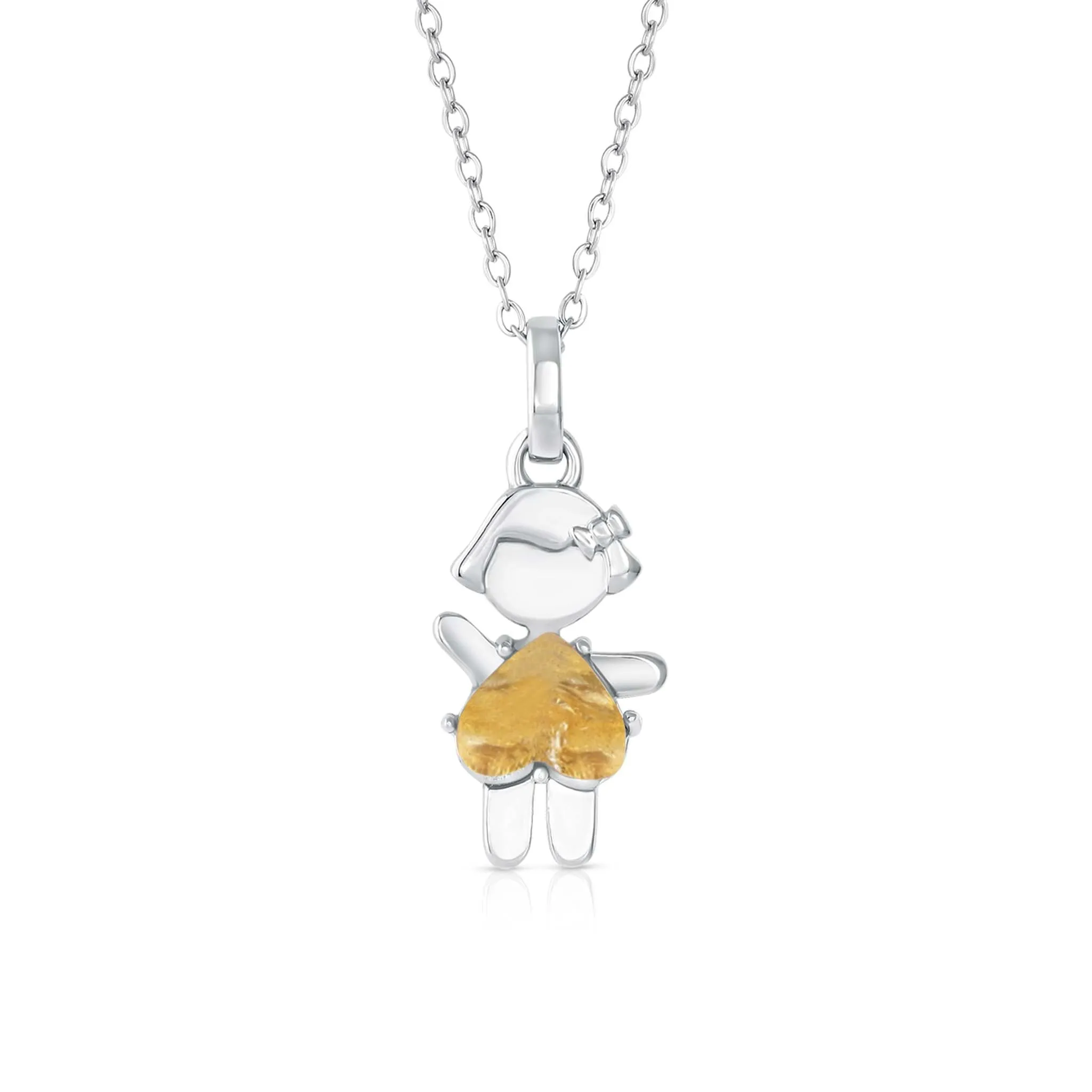 NOVEMBER Birthstone Girl Necklace in Citrine