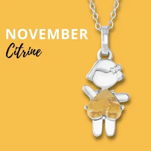 NOVEMBER Birthstone Girl Necklace in Citrine