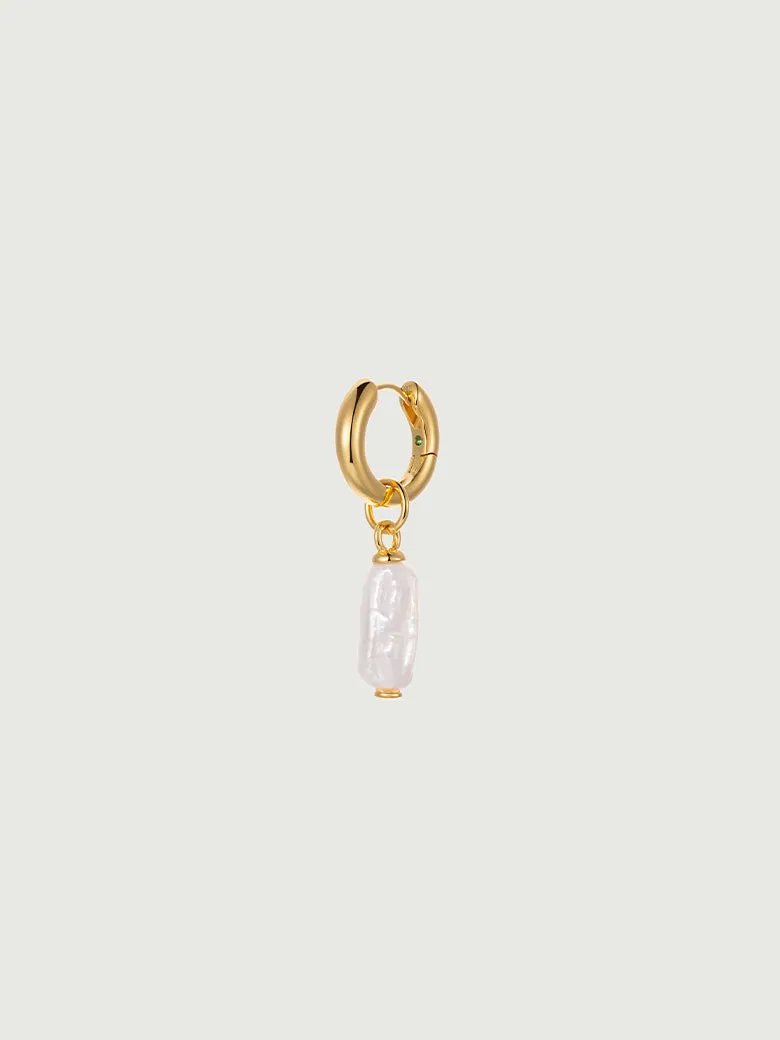 Pearl Drop Sapphire Hoop Earrings