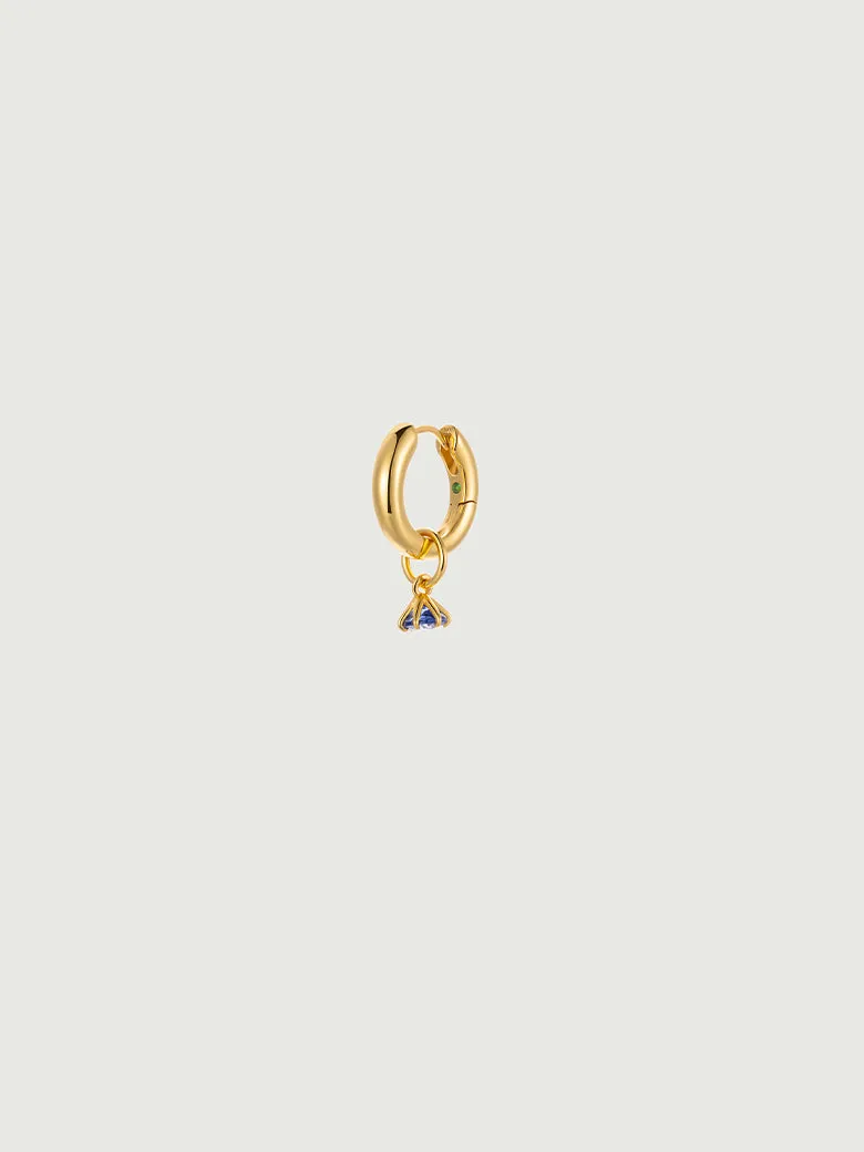 Pearl Drop Sapphire Hoop Earrings