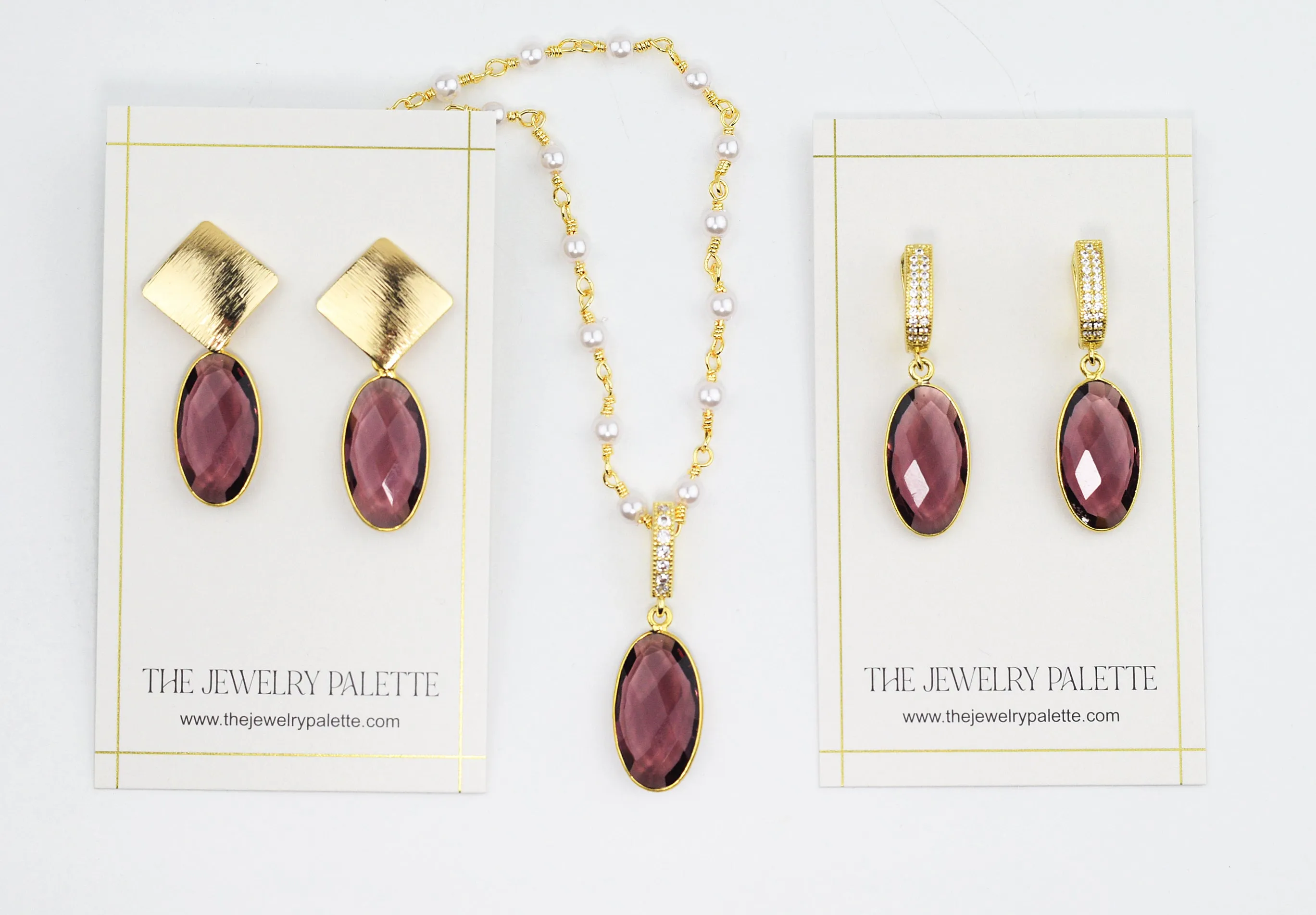 Penelope multicolor gemstone with gold filigree necklace