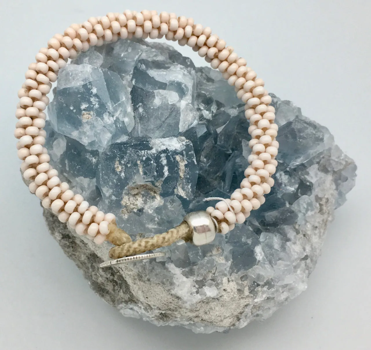 Peyote Bird Silver Dime White Bead Friendship Bracelet