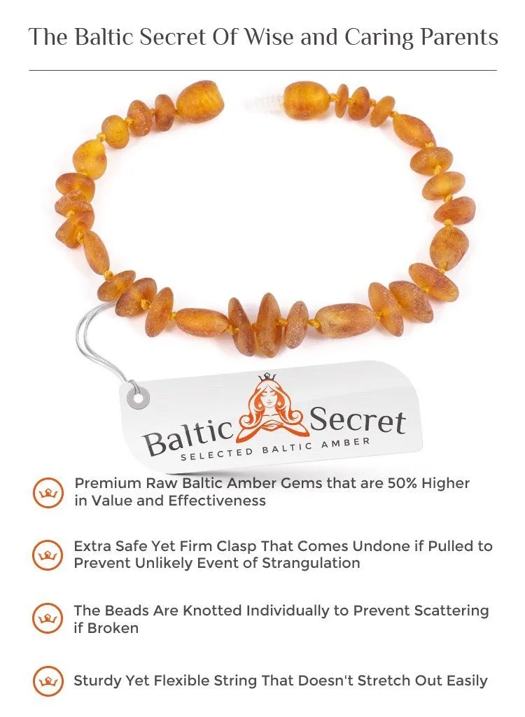 Premium Raw Baltic Amber Necklace & Bracelet For Children / Extra Safe