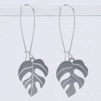 Raphidophora Tetrasperma Leaf Earrings