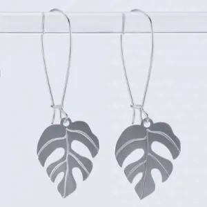 Raphidophora Tetrasperma Leaf Earrings