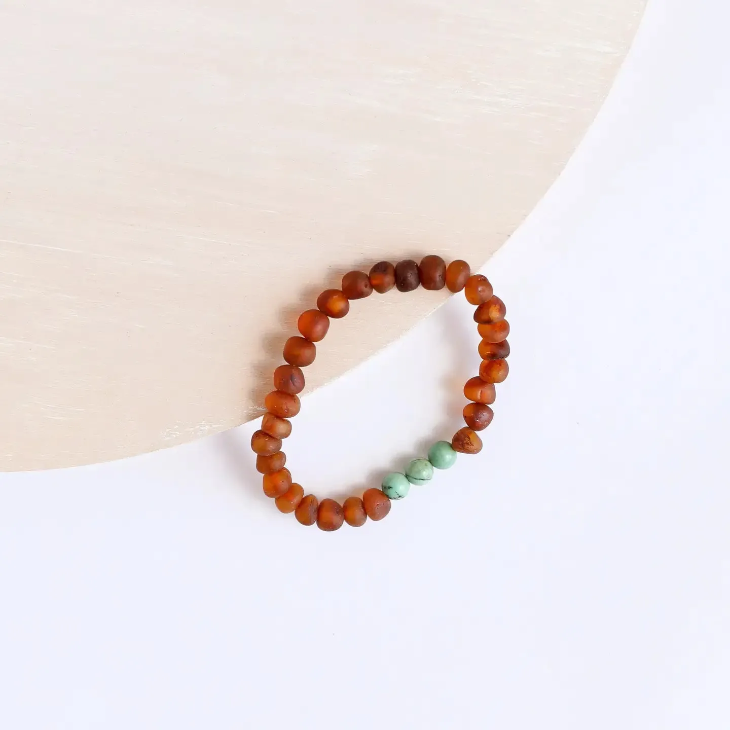 Raw Honey Amber   Turquoise Jasper Bracelet
