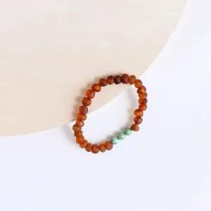 Raw Honey Amber   Turquoise Jasper Bracelet