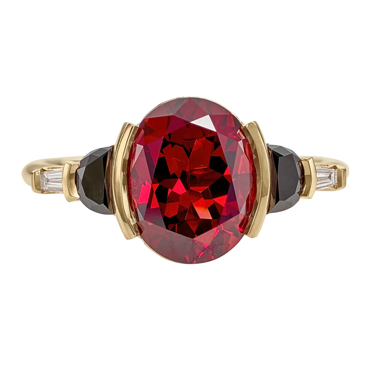 Red Garnet Oval Cut Ring
