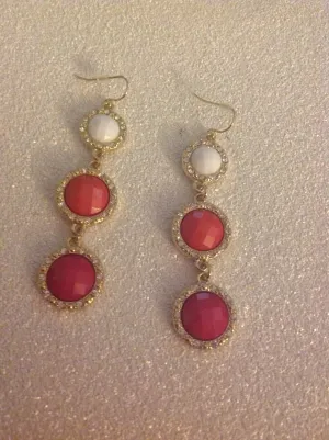 Rhinestone dangle circle earrings