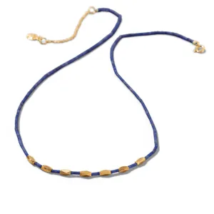 Rhombus Necklace, Lapis Lazuli, Gold