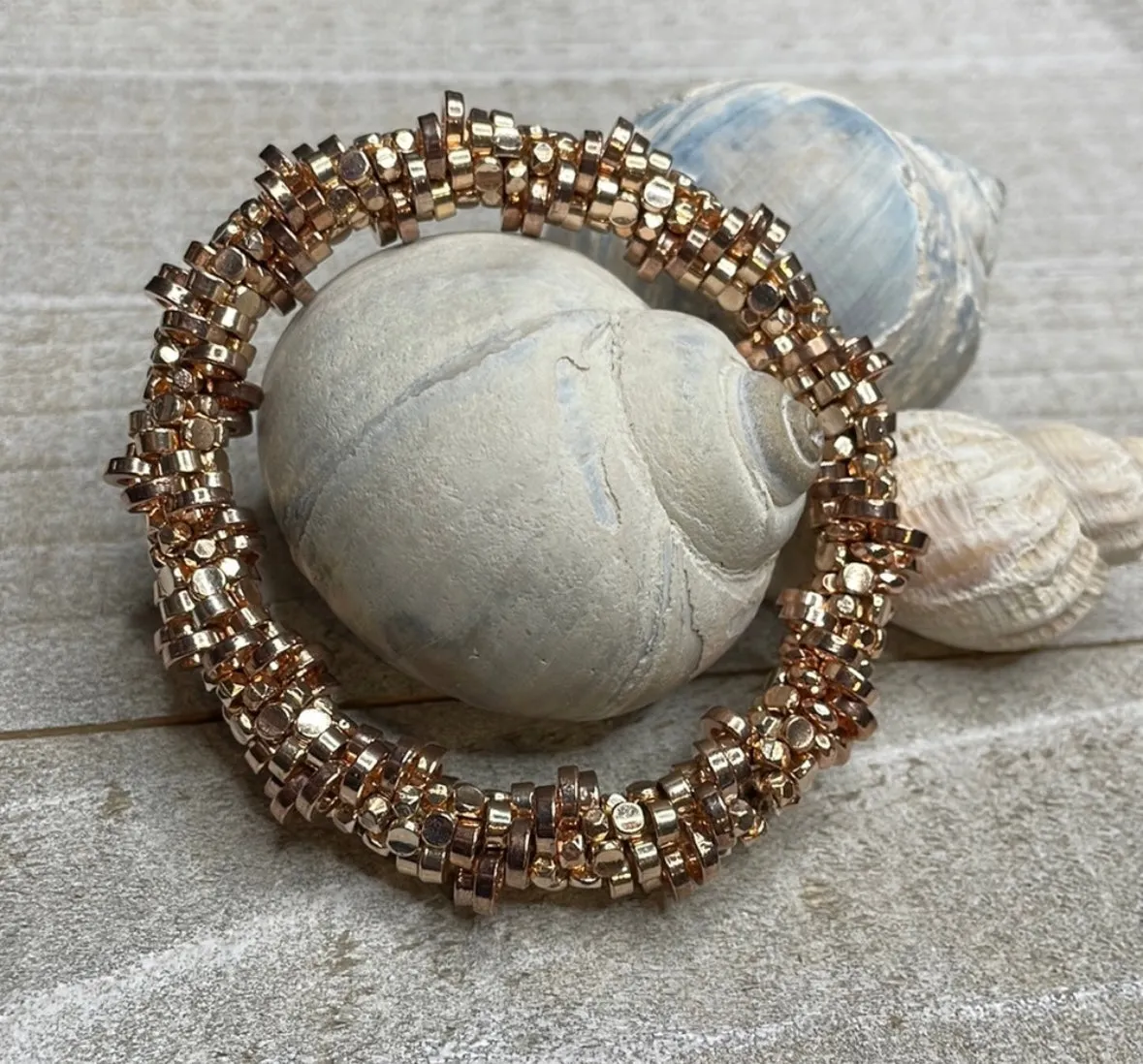 Rose gold crocheted bracelet