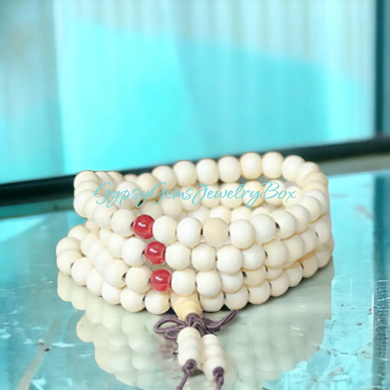 Sandalwood 108 Buddha Prayer Mala Stretch Natural Sandalwood Bead Bracelet