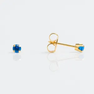 Sapphire Stud Earrings. 3mm - Gold - 7511-0109