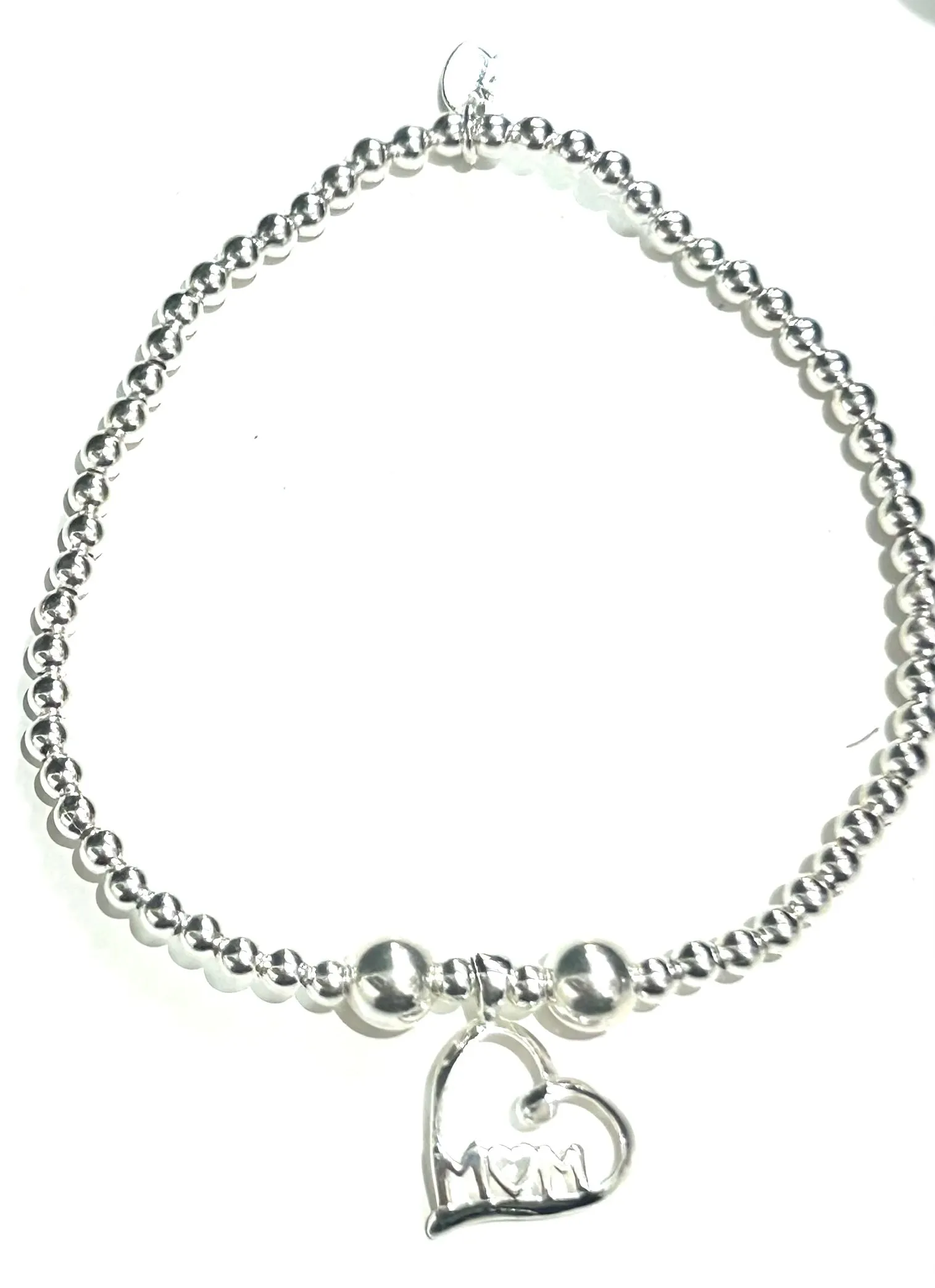 Silver Heart Mum Bracelet