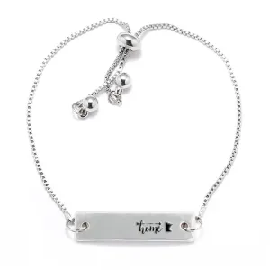 Silver Home is Minnesota Adjustable Bar Bracelet