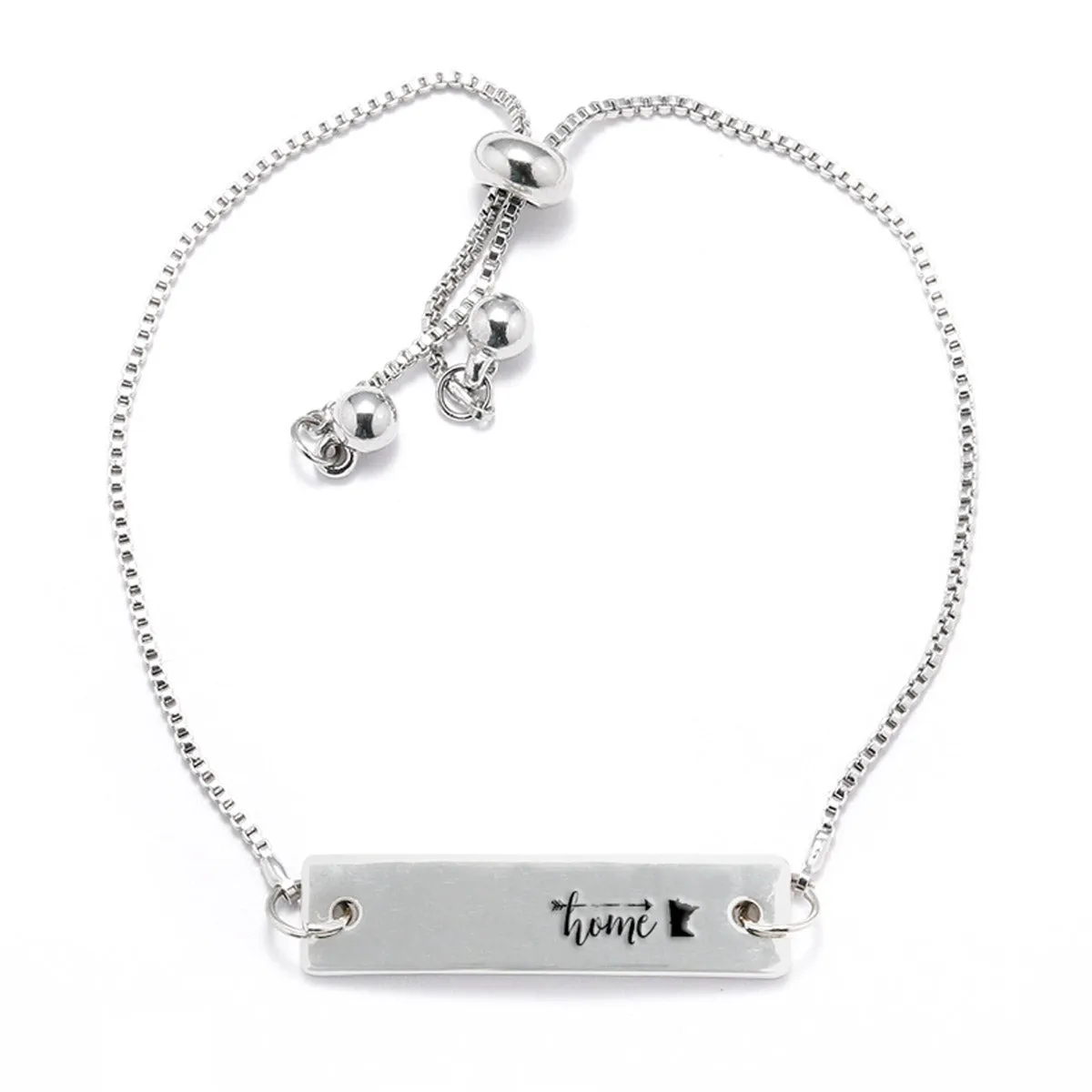 Silver Home is Minnesota Adjustable Bar Bracelet