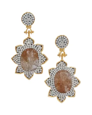 Soru Citrine Flower Earrings