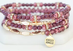 STACKED COLLECTION - RASPBERRY WINE BRACELET SET
