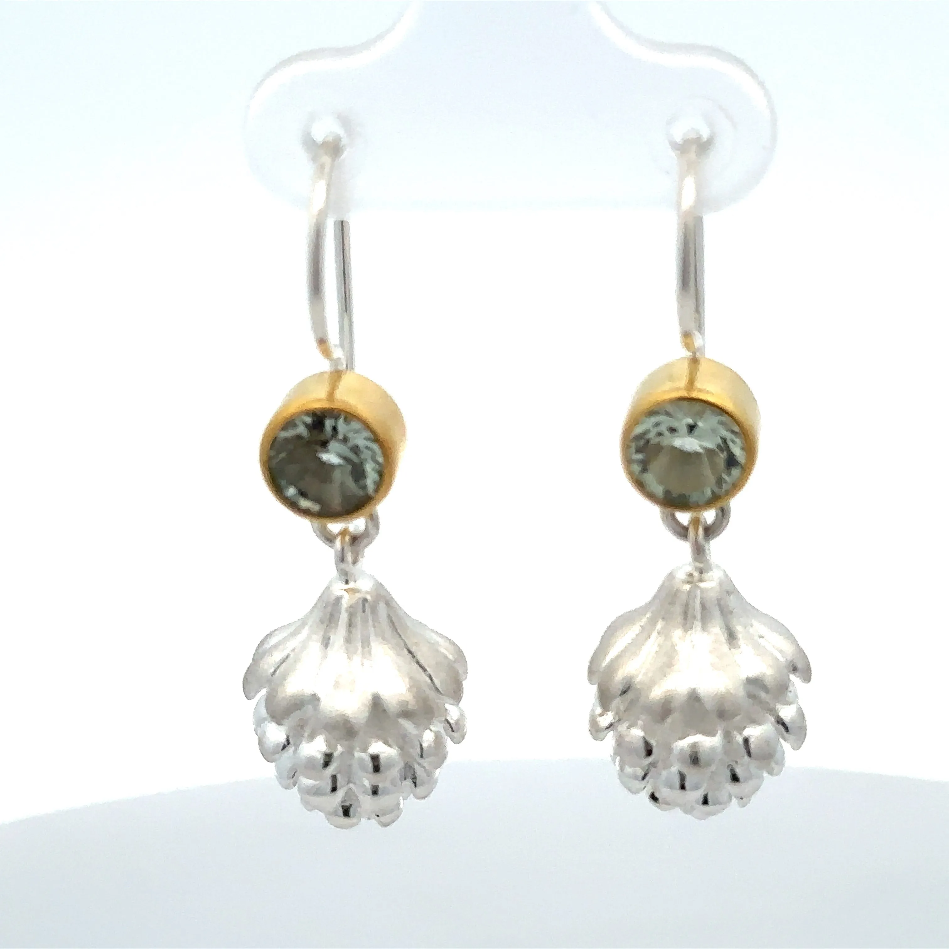 Sterling Silver Praseolite Earrings