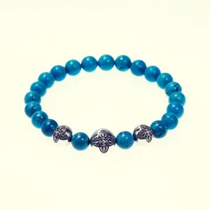 Stone Bracelet With Double Dorje Ball : (Turquoise)
