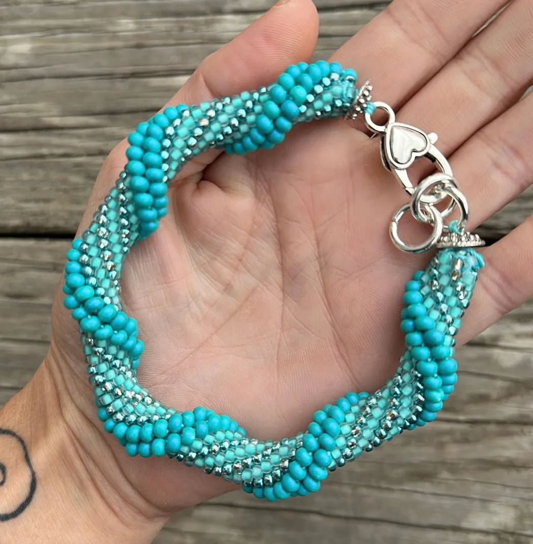 Teal twist bracelet