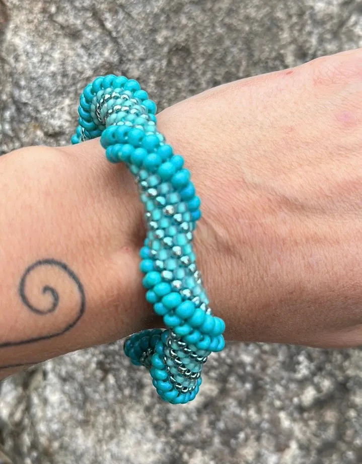 Teal twist bracelet