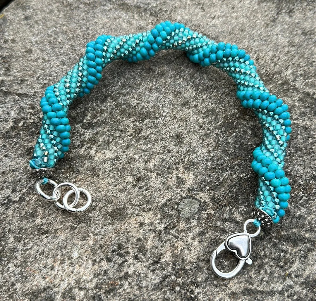 Teal twist bracelet