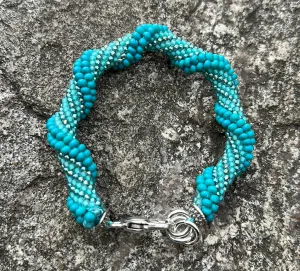 Teal twist bracelet