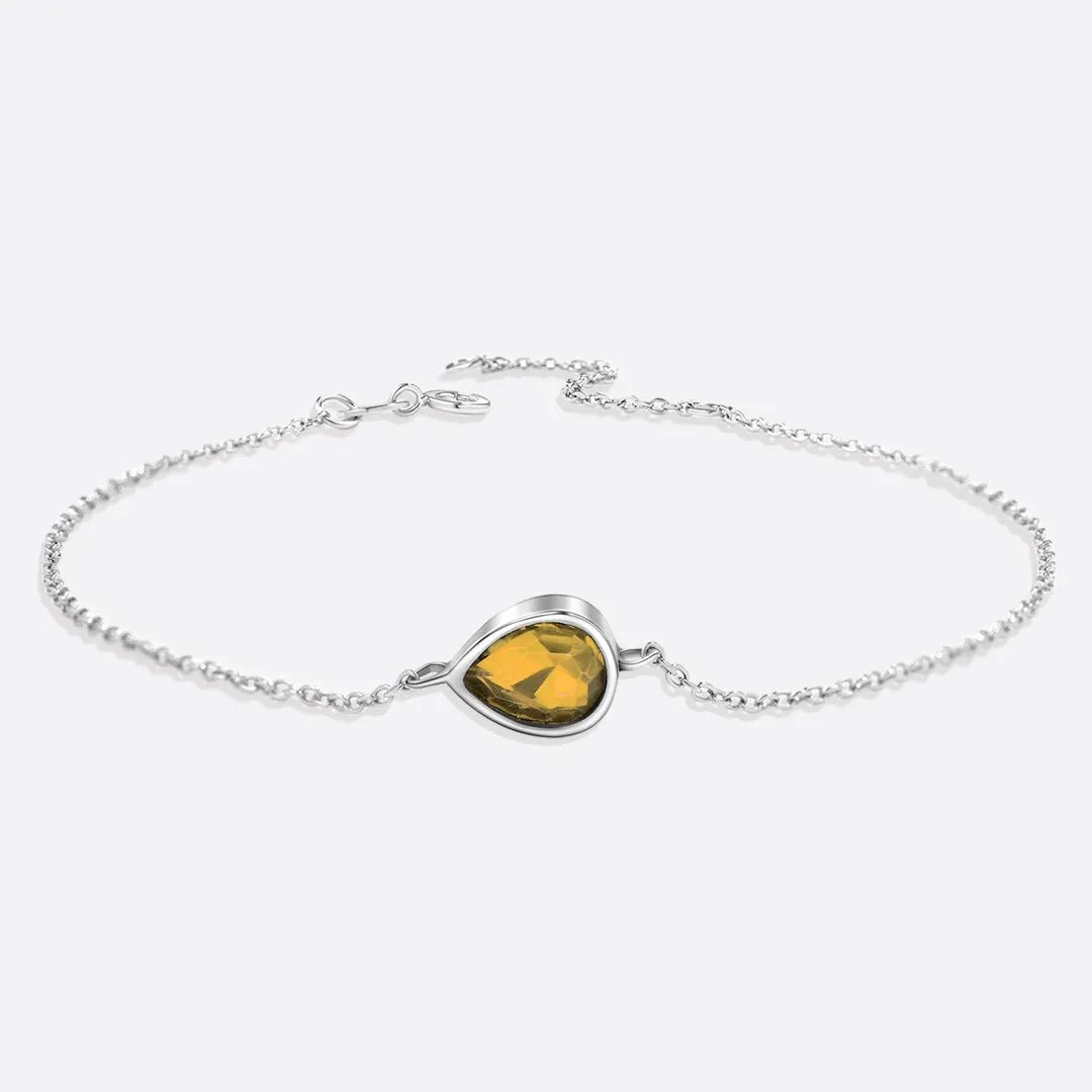 Teardrop Birthstone Bracelet