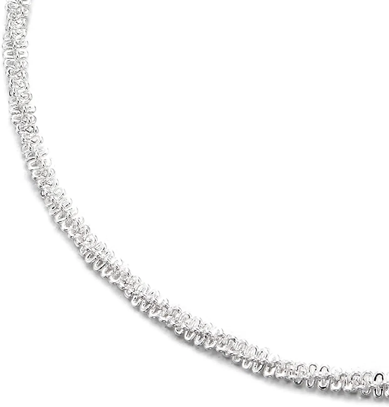 Thin Braided Textured Link Chain Anklet Bracelet with Jingle Bell, Adjustable