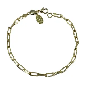 Thin "Paper Clip" Chain Bracelet: Gold Fill (BCG480)