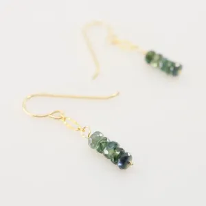 Tiny Australian Sapphire Stack Earrings
