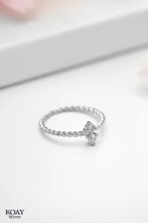 Tiny SIiver Zircon Ring