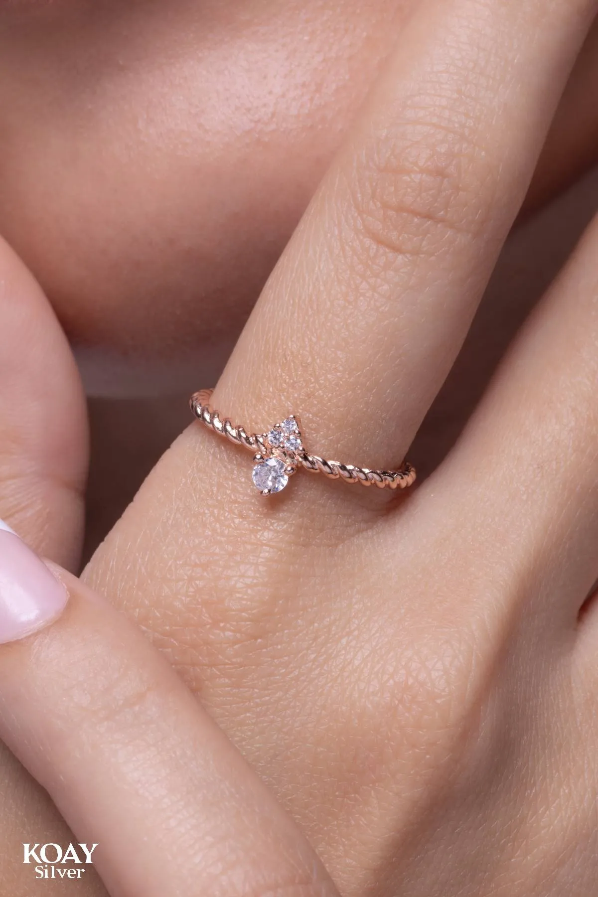 Tiny SIiver Zircon Ring