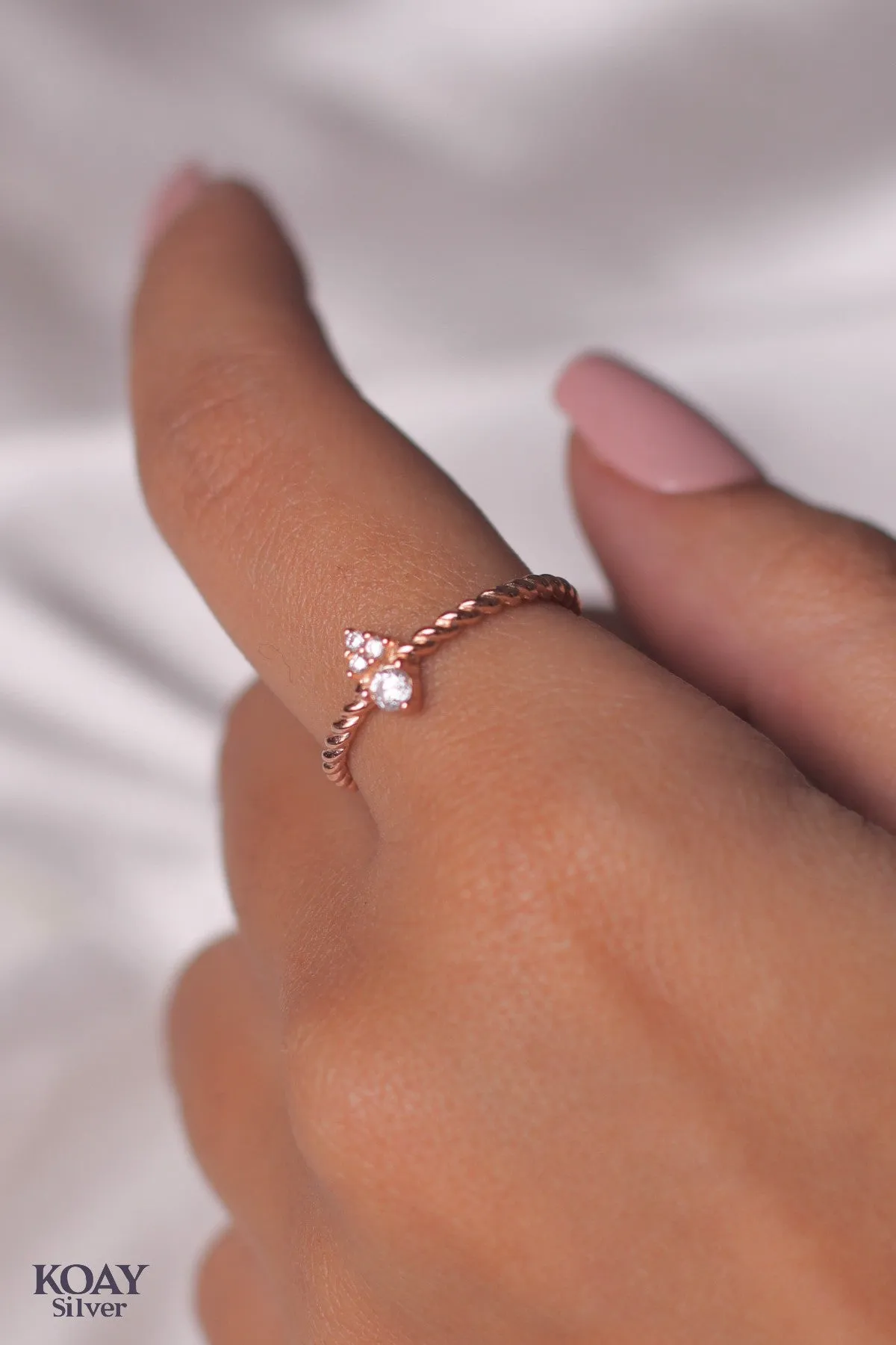 Tiny SIiver Zircon Ring