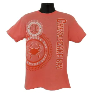 TSCB11C T-Shirt Chesapeake Bay Stamp CORAL HEATHER