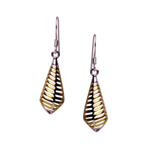 Two Tone Teardrop Dangle Earrings