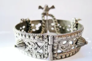 Vintage Silver Berber Bracelet with Bird Closure