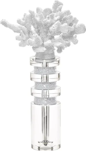 White Coral and Crystal Stand