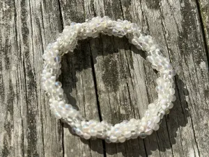 White twist crocheted bracelet