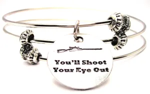 You'll Shoot Your Eye Out Triple Style Expandable Bangle Bracelet